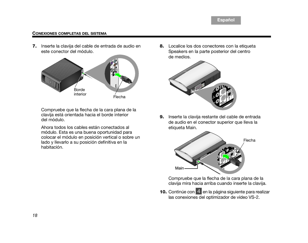 Bose AM314478 manual Borde Interior Flecha 