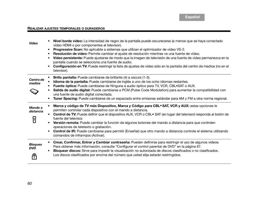 Bose AM314478 manual Centro de medios 