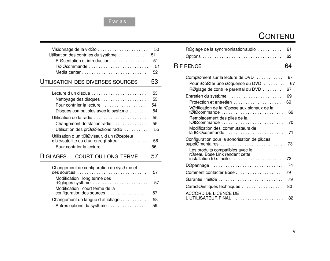 Bose AM314478 manual Utilisation DES Diverses Sources 