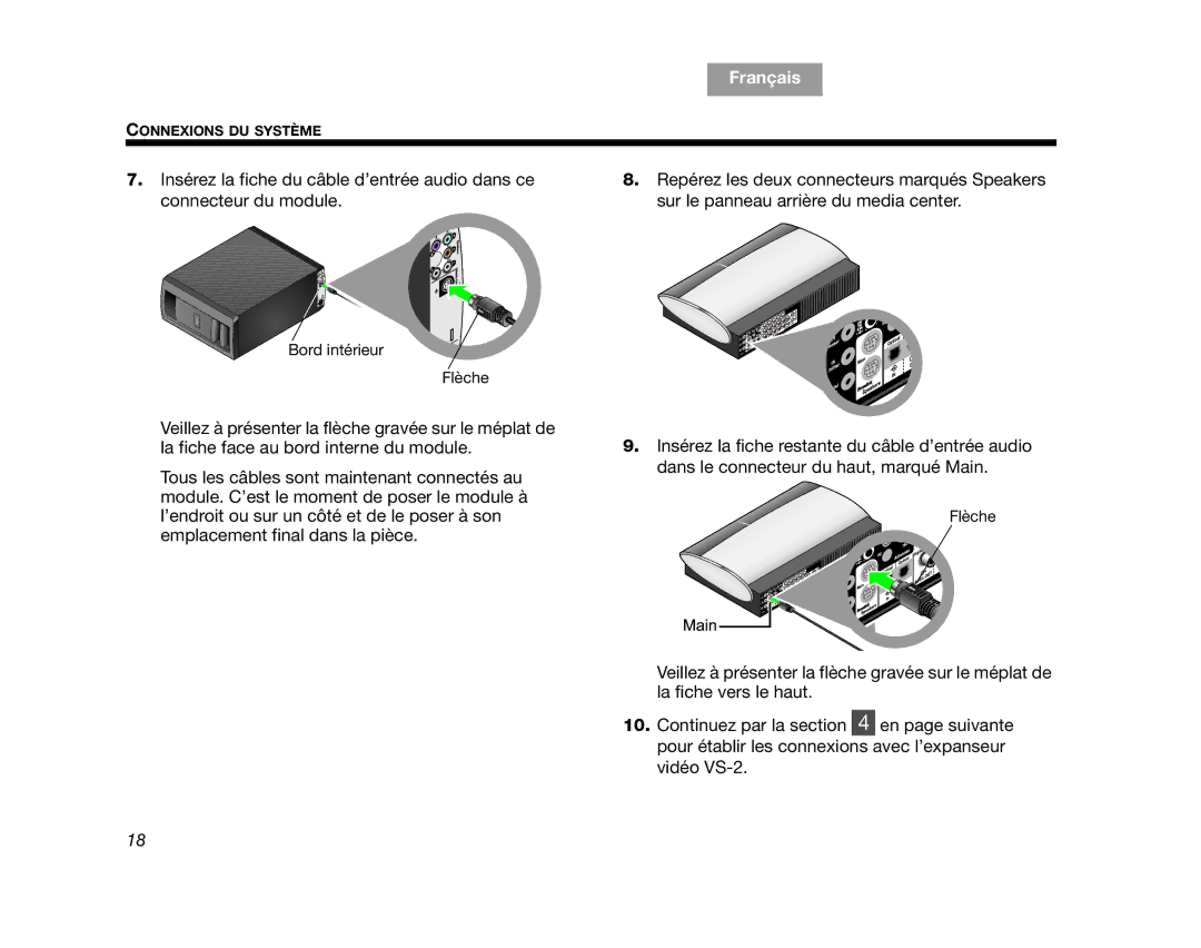 Bose AM314478 manual Bord intérieur Flèche 