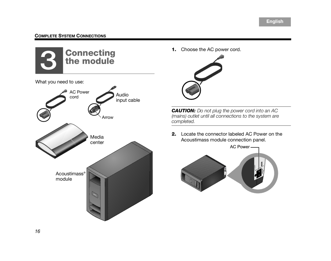 Bose AM314478 manual Connecting Module 