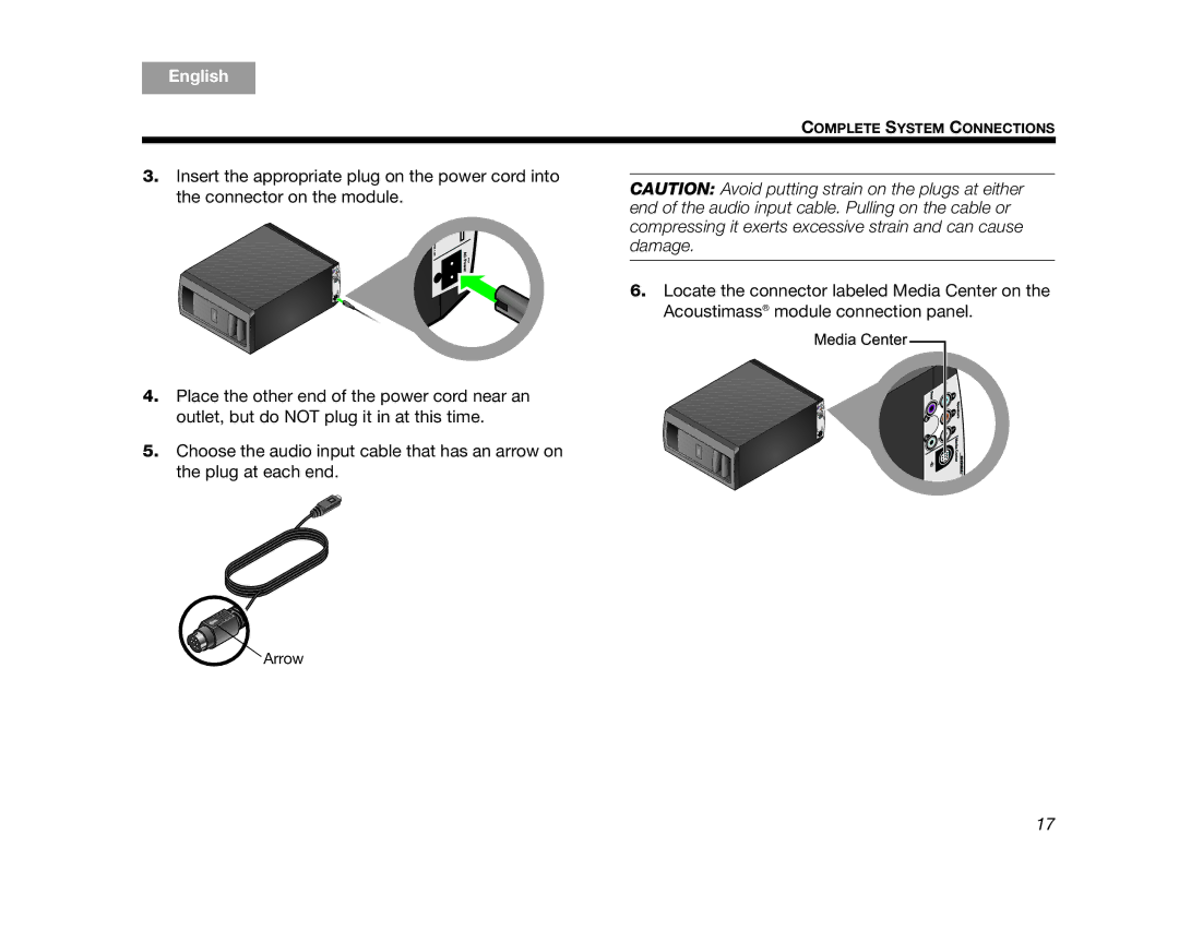 Bose AM314478 manual Tab 