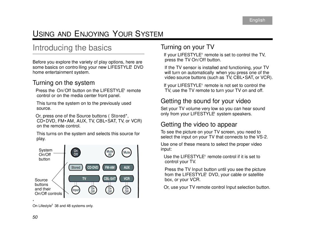 Bose AM314478 manual Introducing the basics, Turning on your TV, Turning on the system, Getting the sound for your video 