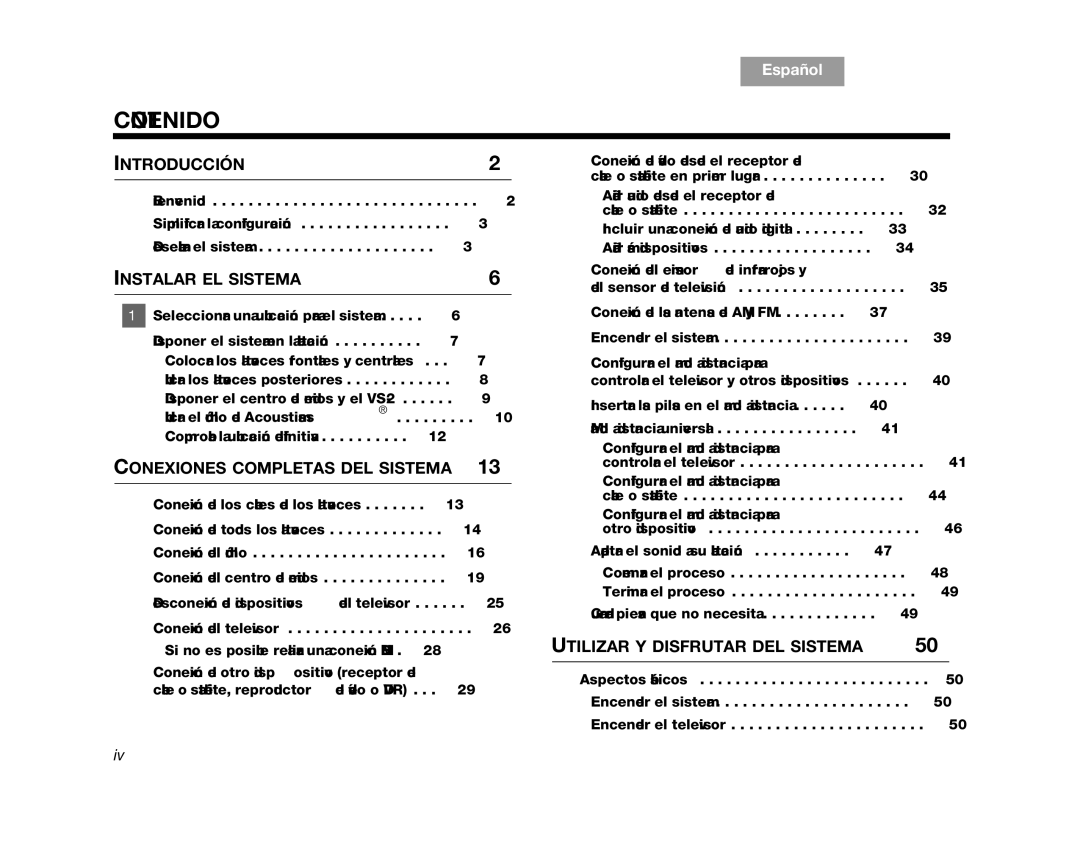 Bose AM314478 manual Contenido 