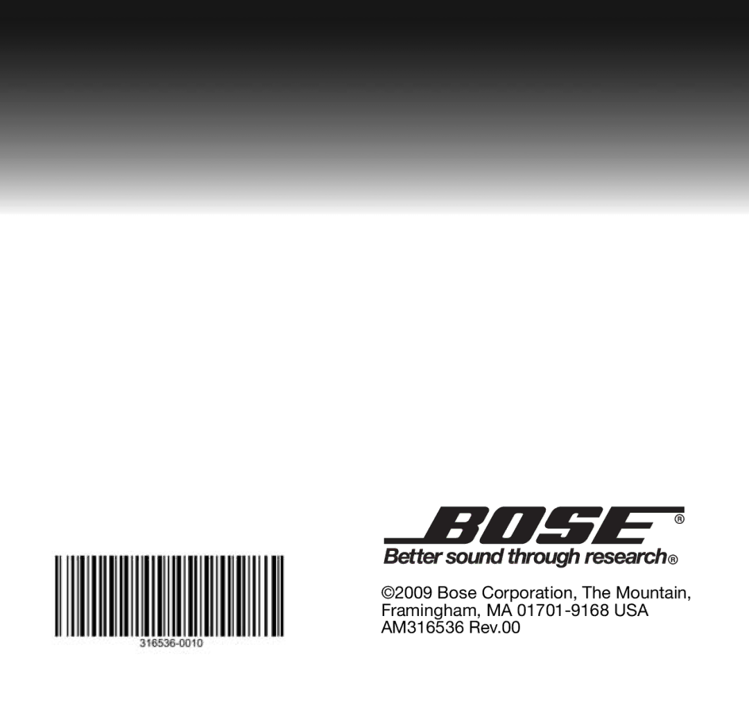 Bose AM316536 manual 