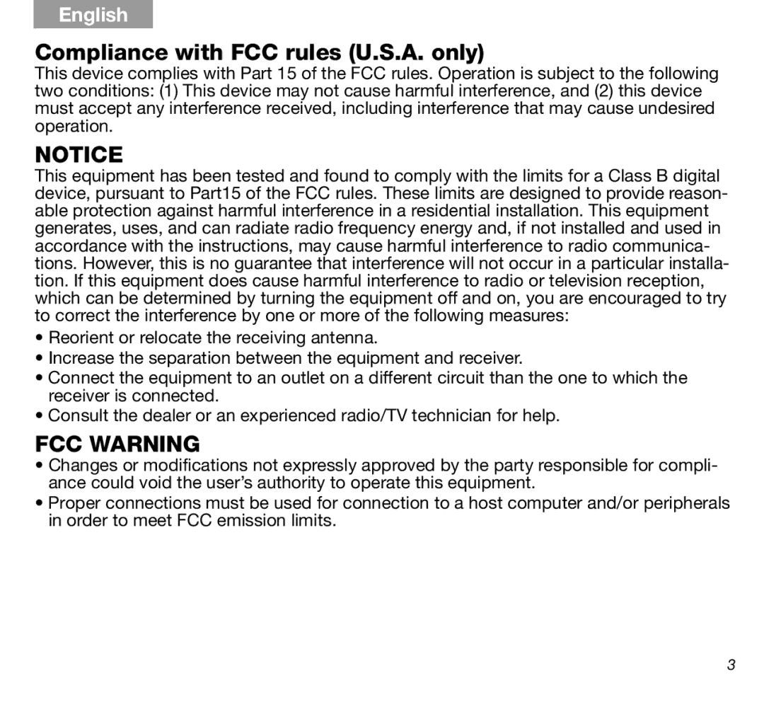 Bose AM316536 manual FCC Warning 