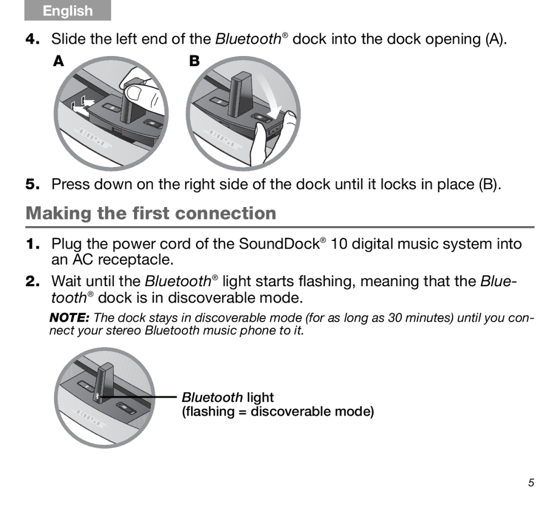 Bose AM316536 manual Making the first connection 