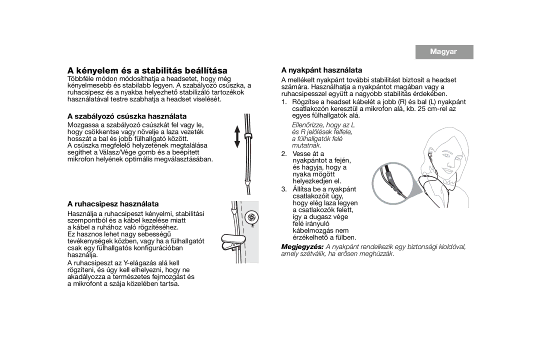 Bose AM316835 manual Szabályozó csúszka használata, Ruhacsipesz használata 