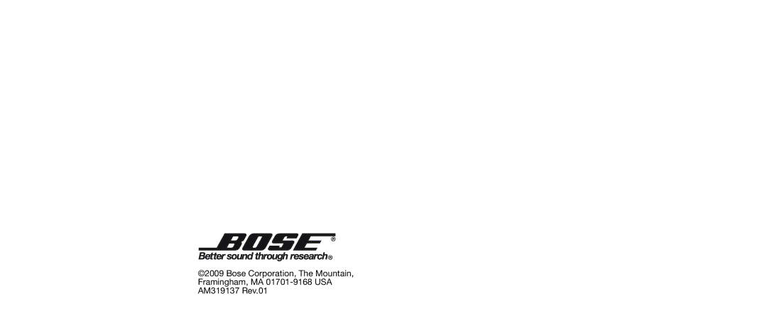 Bose AM319137 manual 