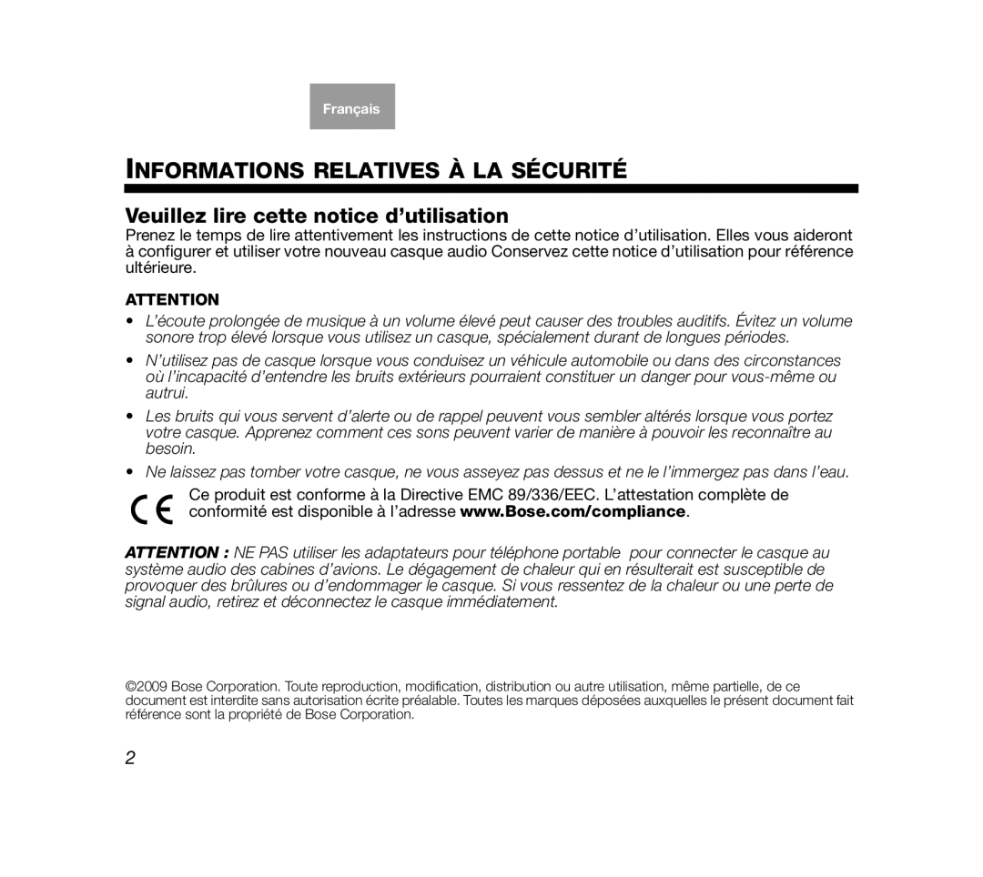 Bose AM319137 manual Informations Relatives À LA Sécurité, Veuillez lire cette notice d’utilisation 