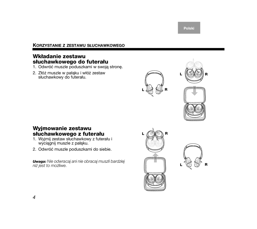 Bose AM319137 manual Odwróć muszle poduszkami w swoją stronę, Arabic ???? Thai Svenska 