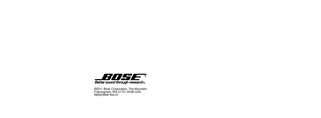 Bose AM323699 manual 