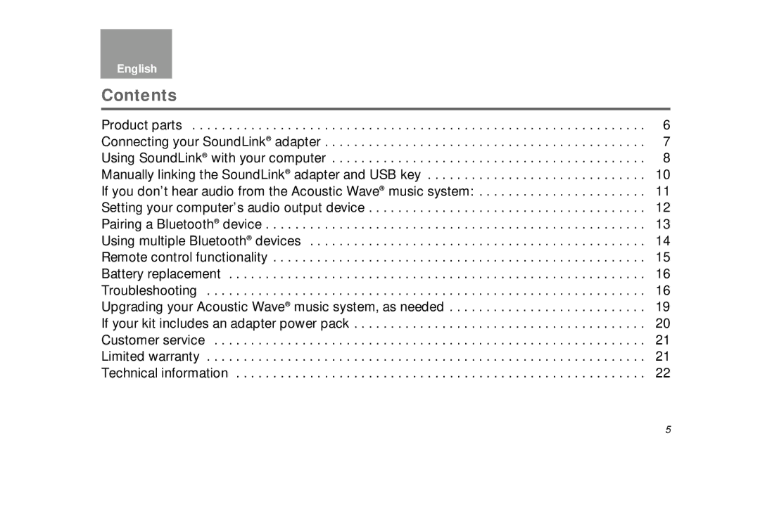 Bose AM323699 manual Contents 