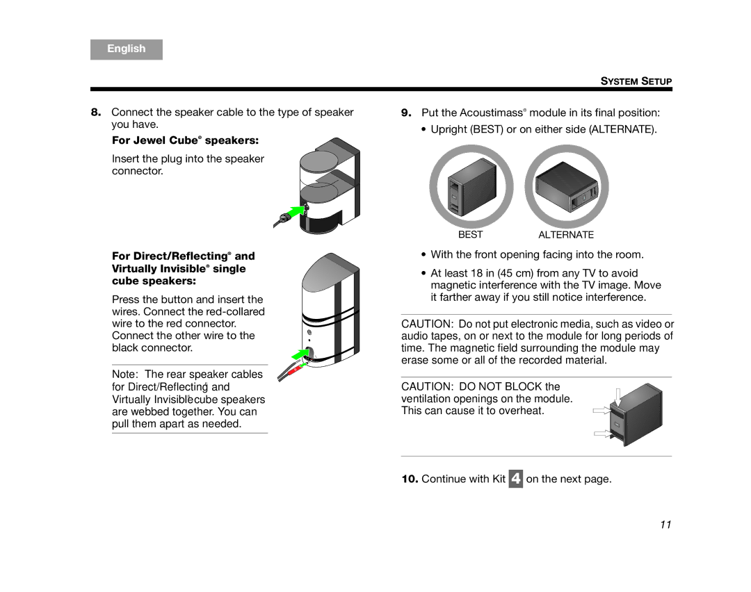 Bose AM324443 setup guide For Jewel Cube speakers 