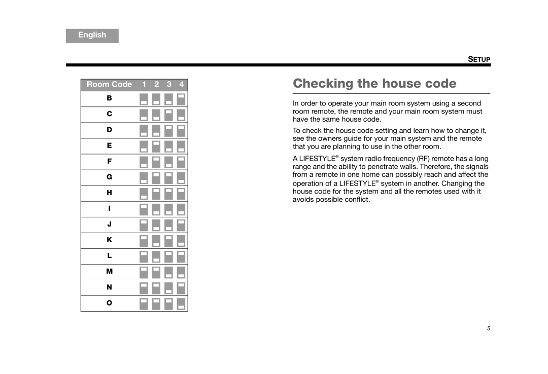 Bose AM325310 REV.00 manual Checking the house code 