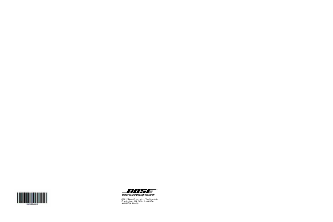 Bose AM352156 manual 