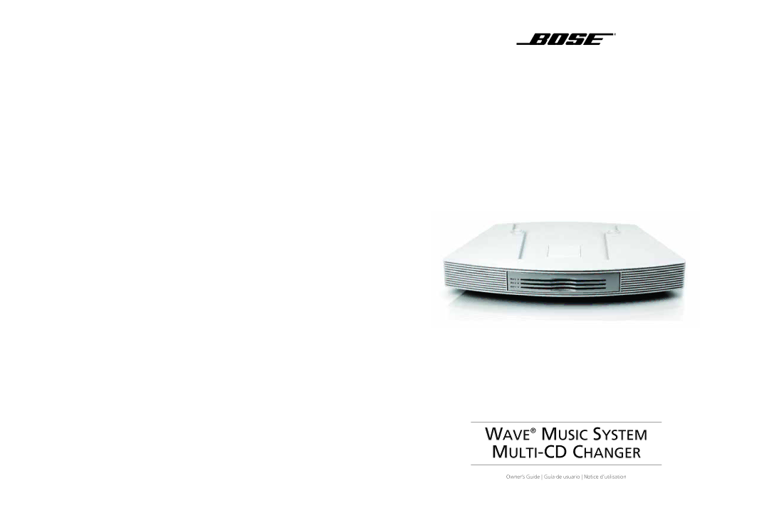 Bose AM352348 manual Wave Music System MULTI-CD Changer 