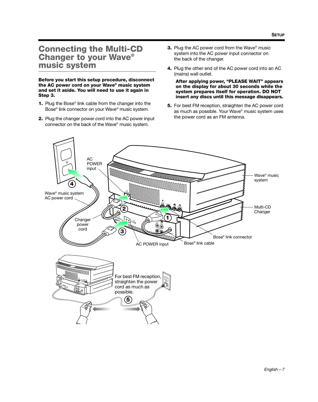 Bose AM352348 manual For best FM reception 