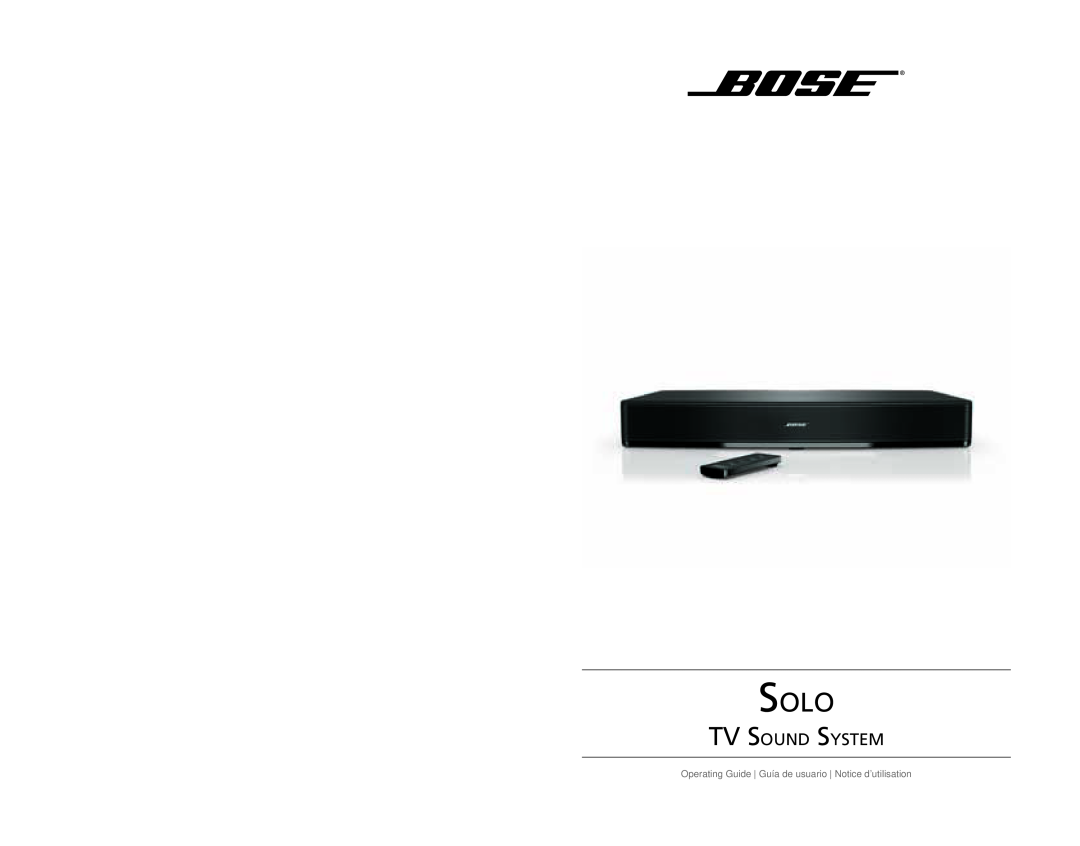 Bose AM353759 manual Solo, TV Sound System 
