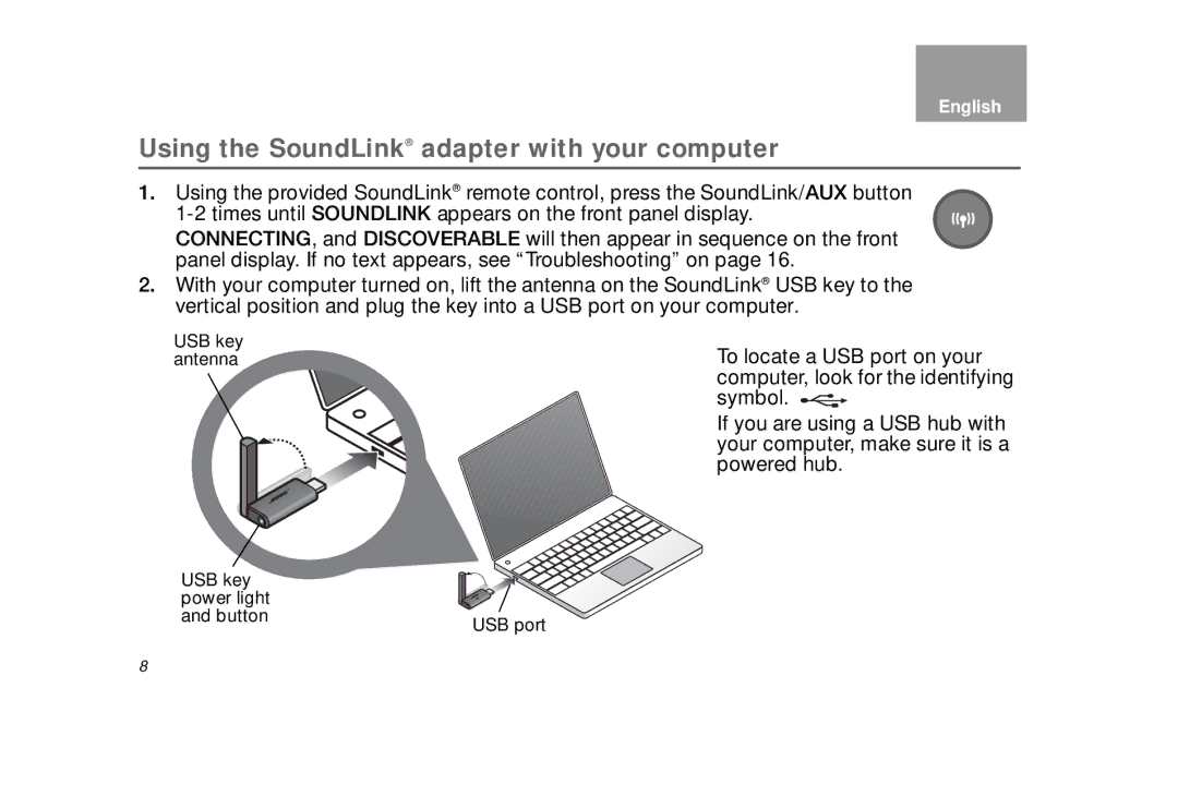 Bose bose wave soundlink adapter manual Using the SoundLink adapter with your computer 