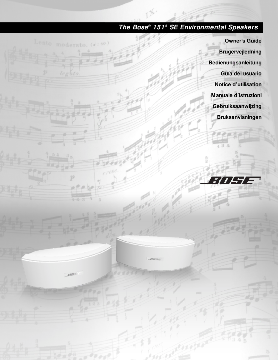 Bose 151SEW, BOSE151WHT manual Bose 151 SE Environmental Speakers 