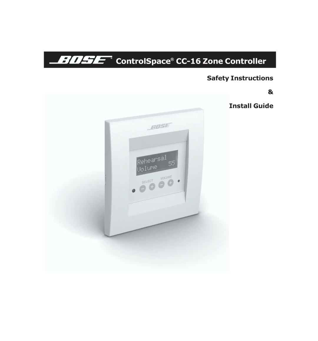 Bose manual ControlSpace CC-16 Zone Controller 