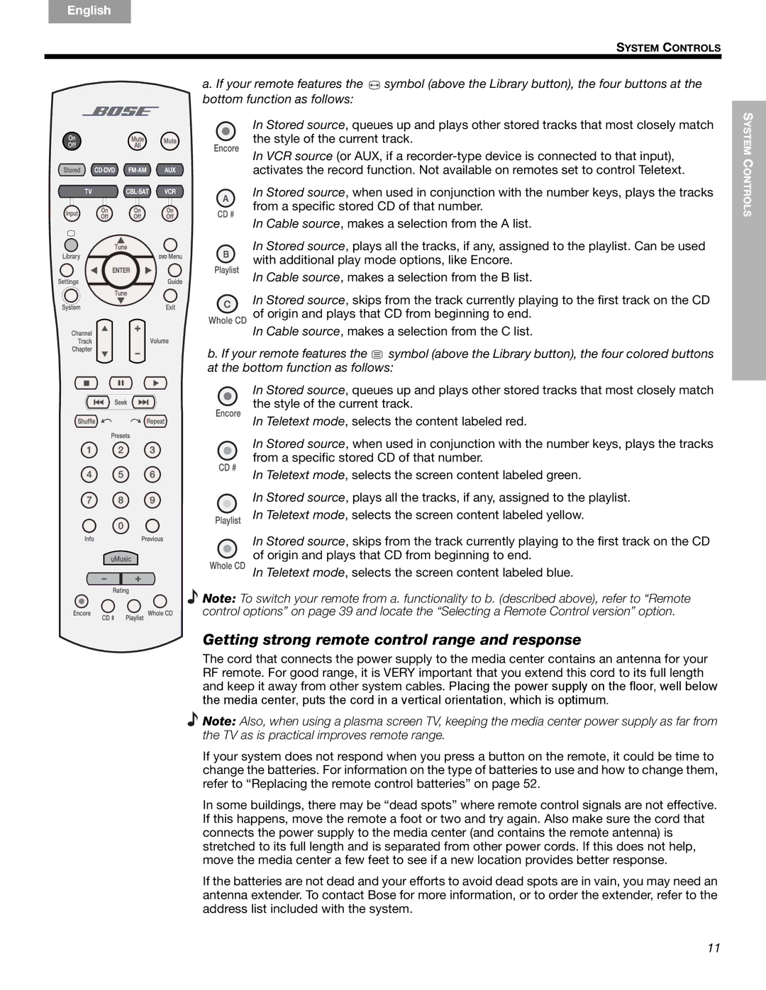 Bose 289328, CCM-001770 manual Getting strong remote control range and response 