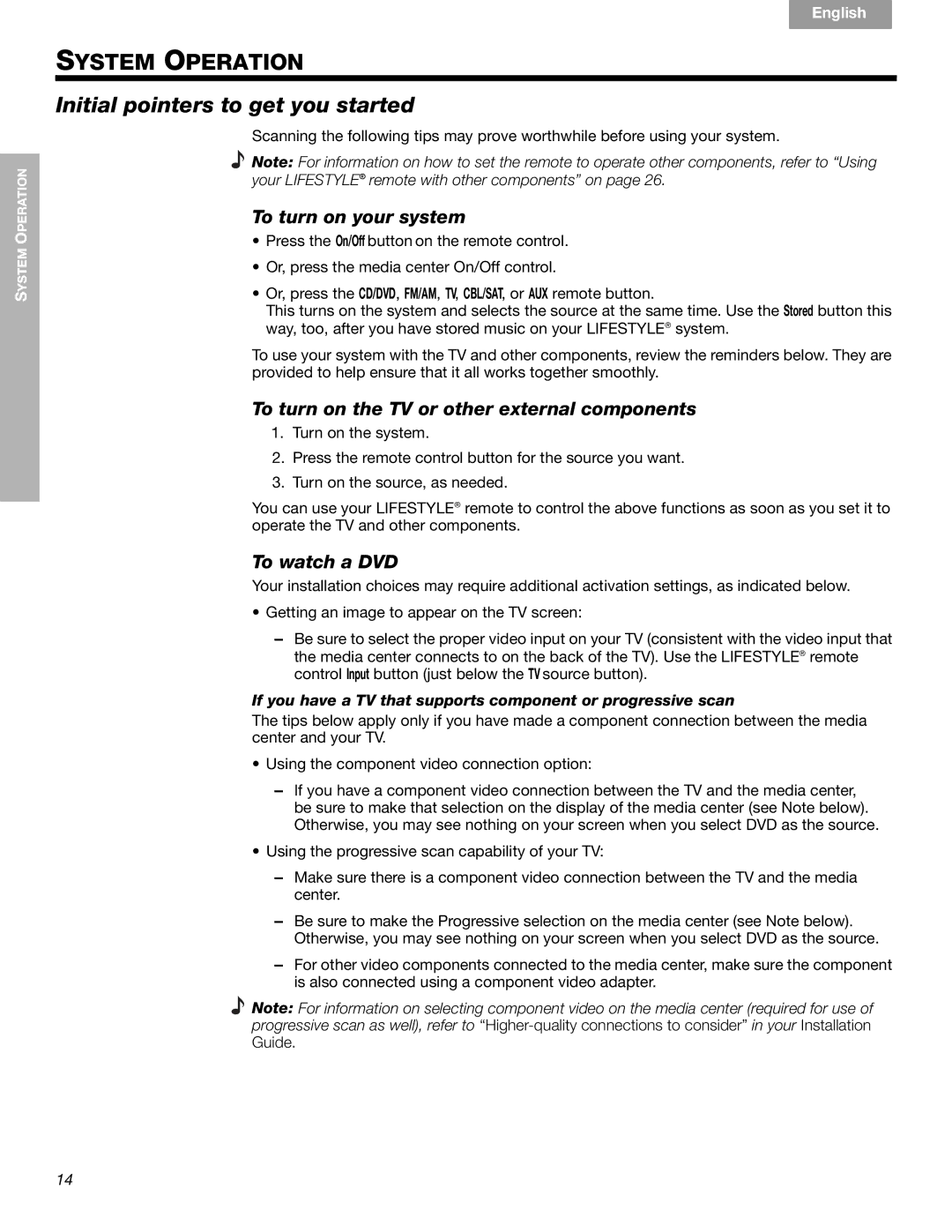 Bose CCM-001770, 289328 manual Initial pointers to get you started, To turn on your system, To watch a DVD 