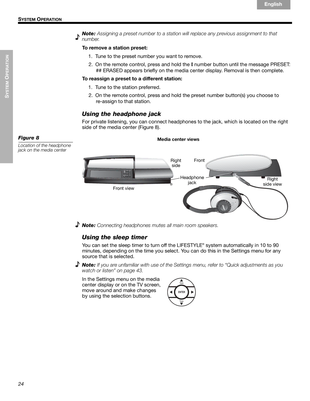 Bose CCM-001770, 289328 manual Using the headphone jack, Using the sleep timer, To remove a station preset 