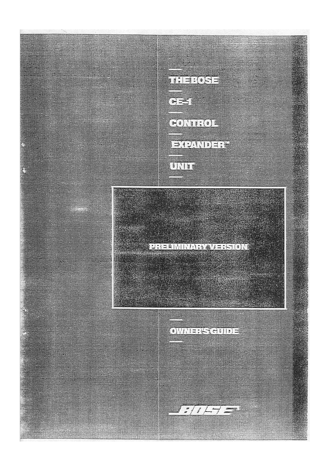 Bose CE-1 manual 