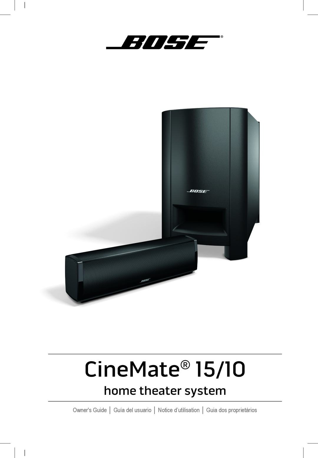 Bose CineMate 15/10 manual home theater system 