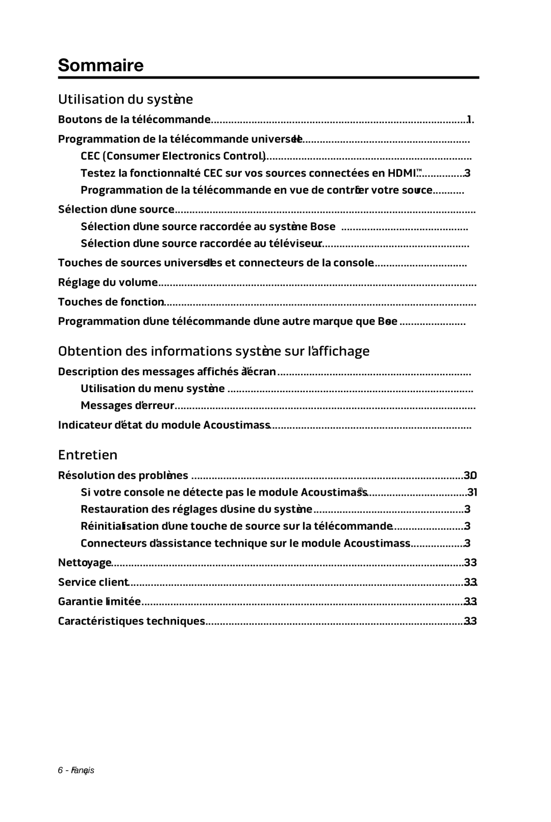 Bose cinemate manual Utilisation du système 