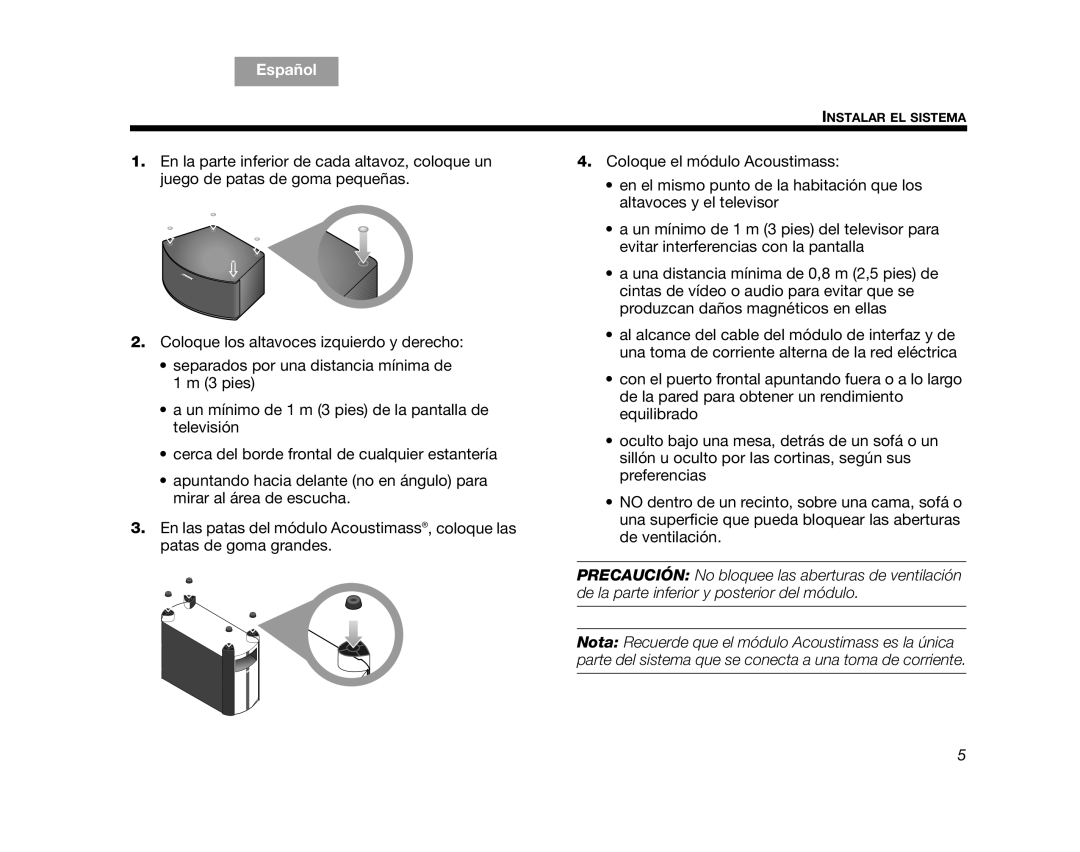 Bose GS Series II, CINEMATEGSII, AM323023, SERIES 2, CINEMATEII manual Instalar EL Sistema 