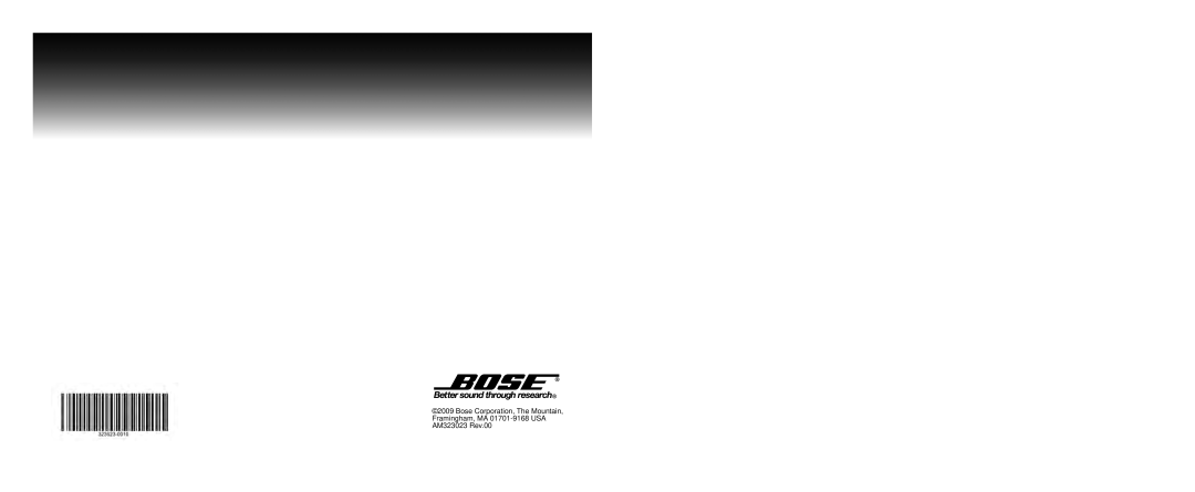 Bose CINEMATEII, CINEMATEGSII, GS Series II Bose Corporation, The Mountain, Framingham, MA 01701-9168USA AM323023 Rev.00 
