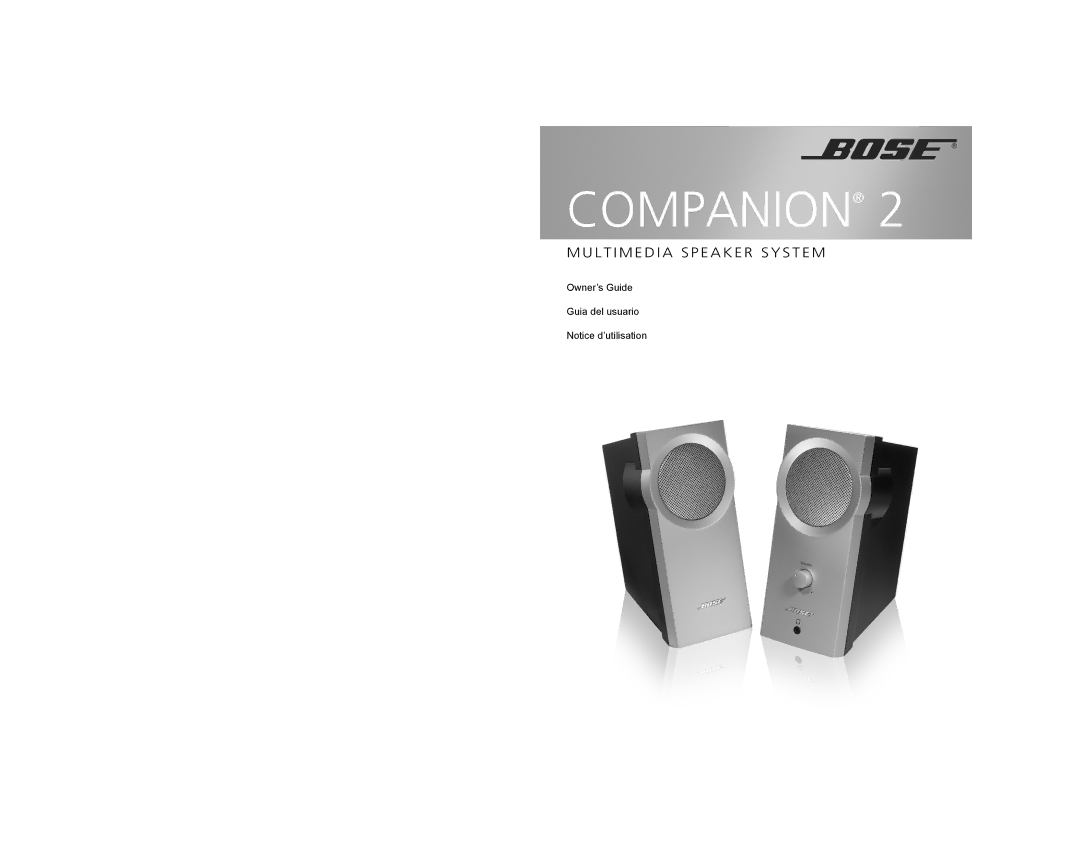 Bose COMPANION 2 manual Companion 