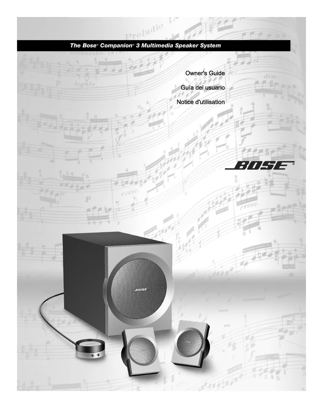 Bose manual Bose Companion 3 Multimedia Speaker System 