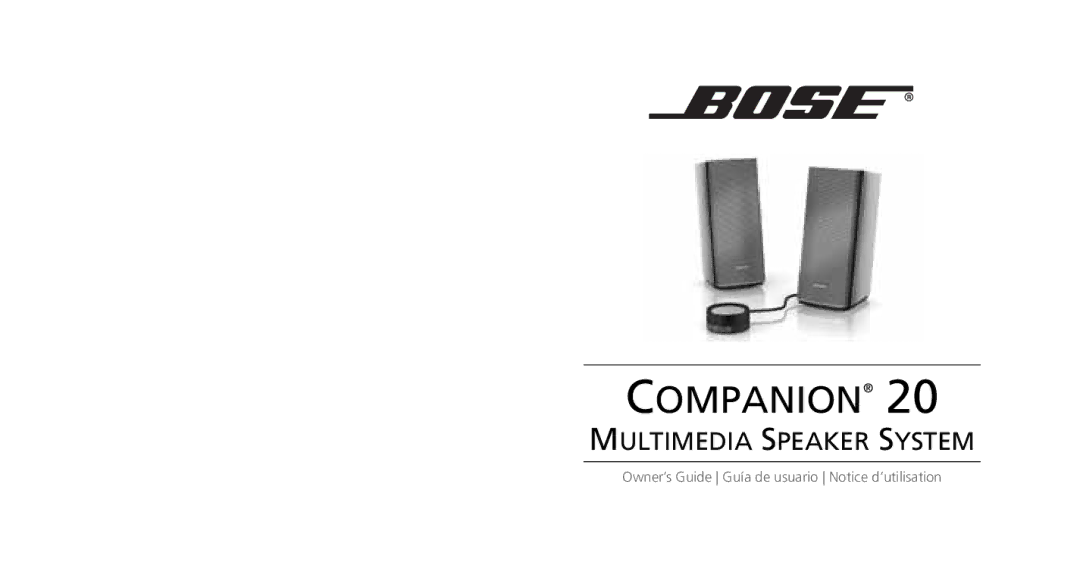 Bose 329509-1300, Companion (R) 20 manual 