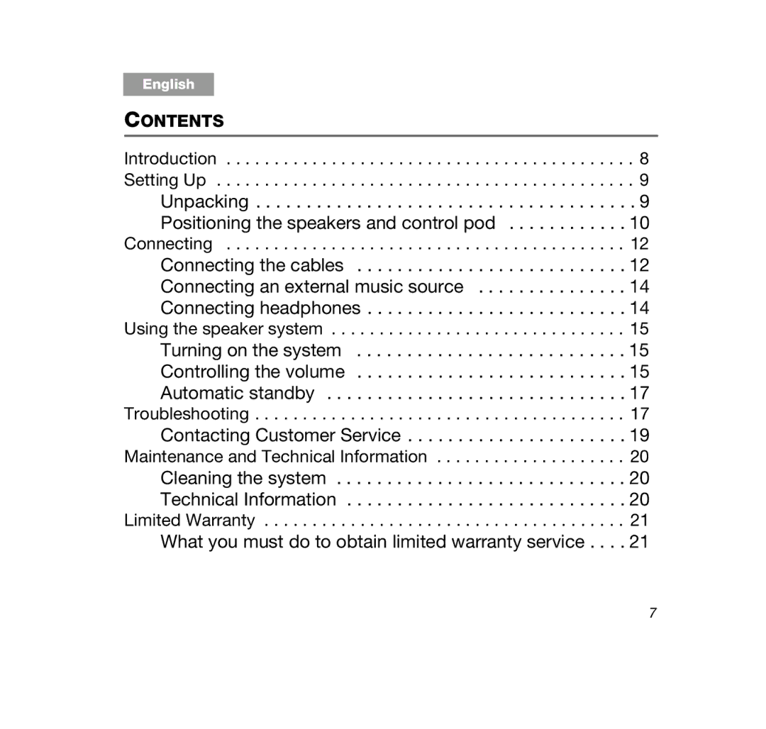 Bose 329509-1300, Companion (R) 20 manual Unpacking Positioning the speakers and control pod 