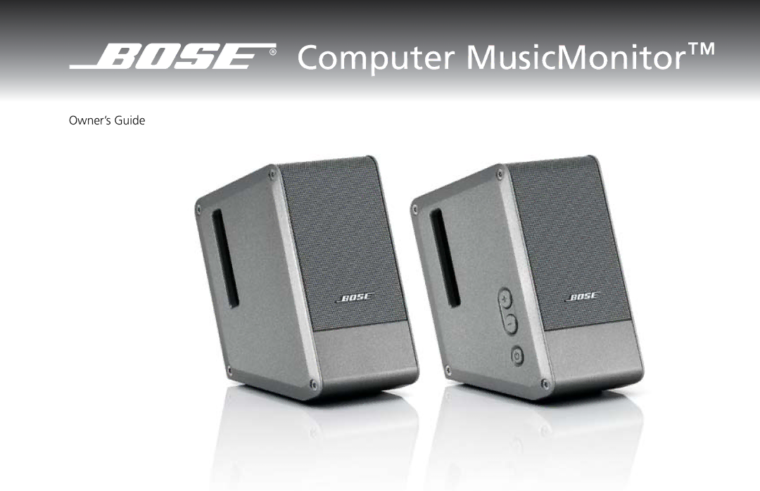 Bose Computer Musicmonitor (Silver), Computer Musicmonitor (Black) manual Computer MusicMonitor 