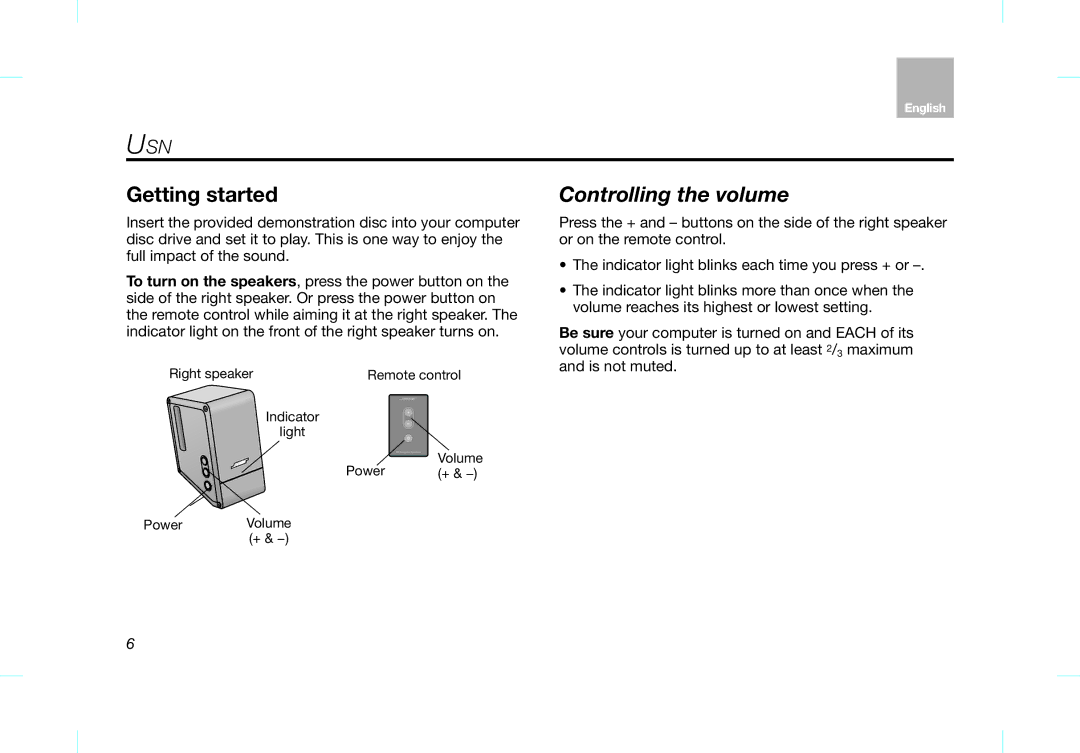 Bose Desktop Speaker manual Controlling the volume, Using 