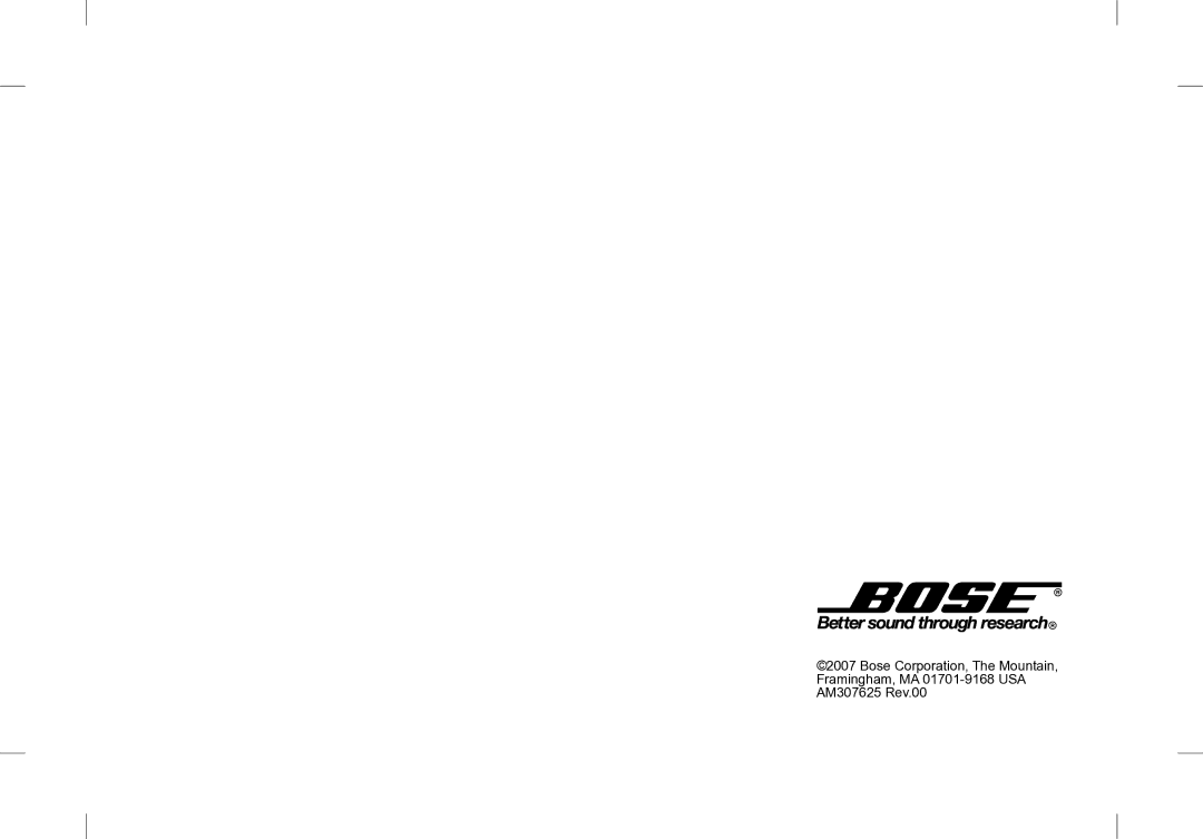 Bose Desktop Speaker manual 