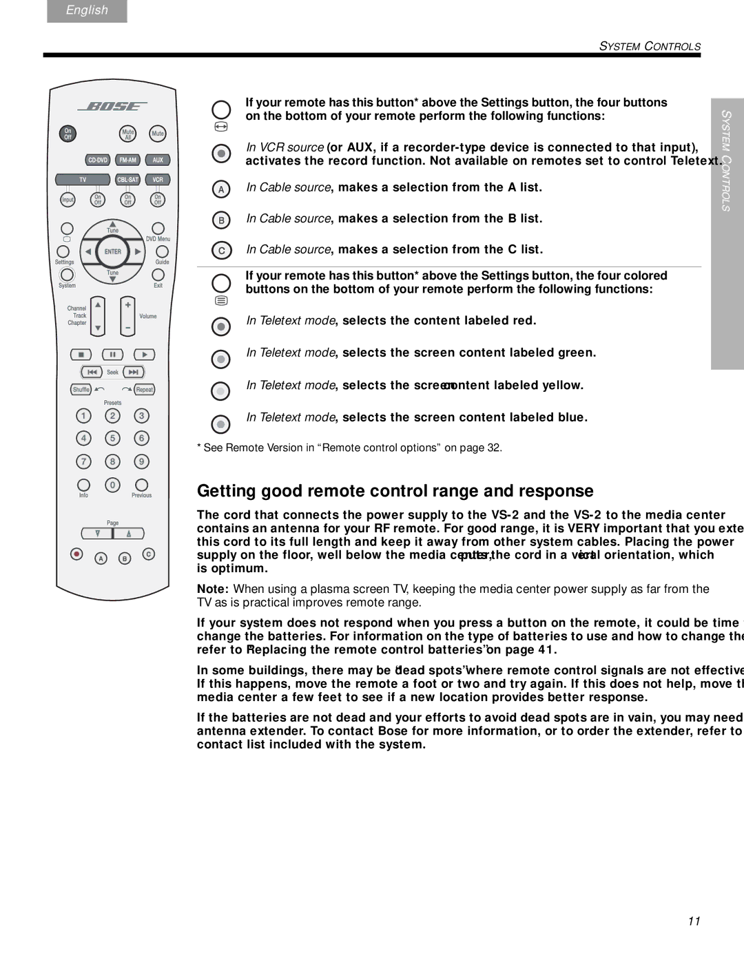 Bose DVD Home Entertainment Systems manual Getting good remote control range and response 