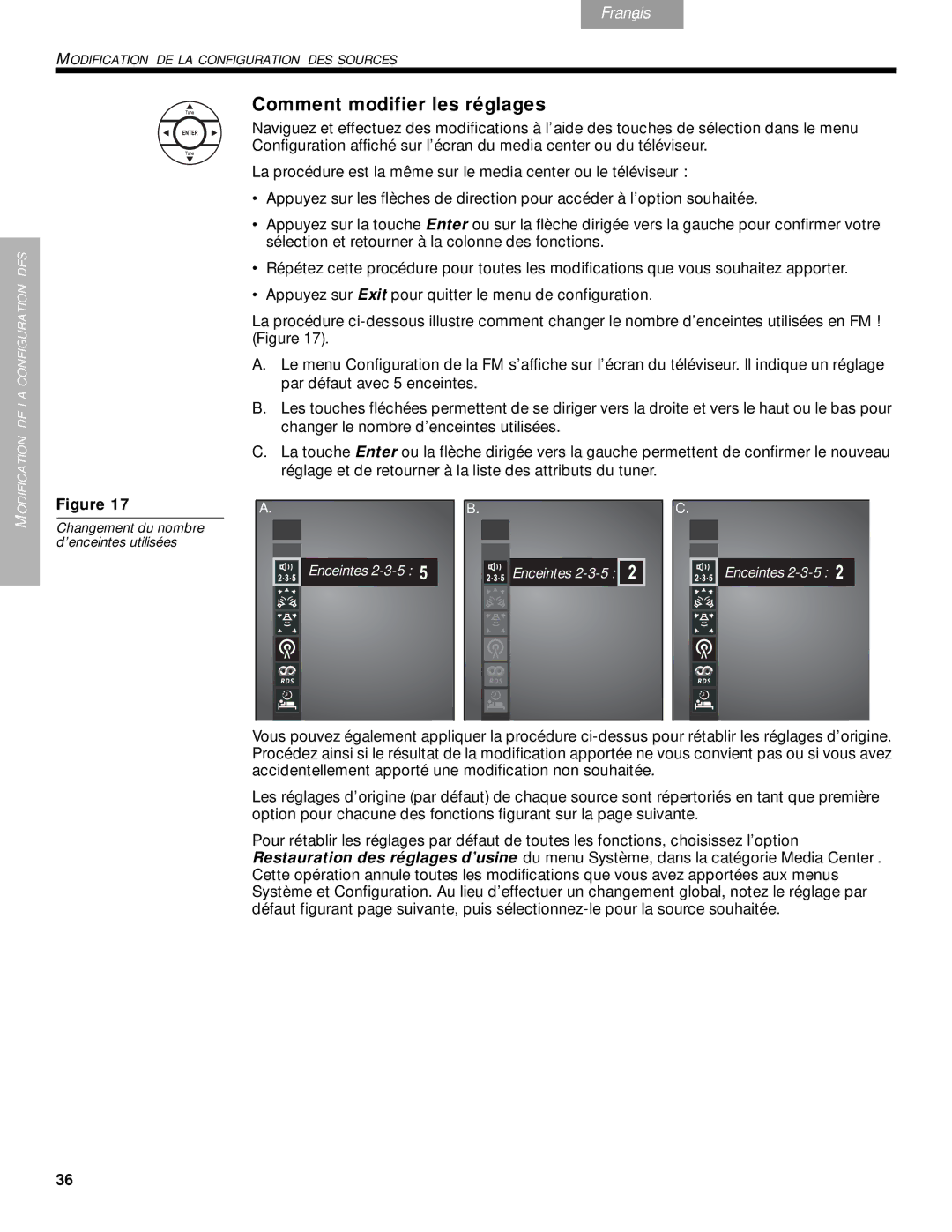 Bose DVD Home Entertainment Systems manual Comment modifier les réglages 