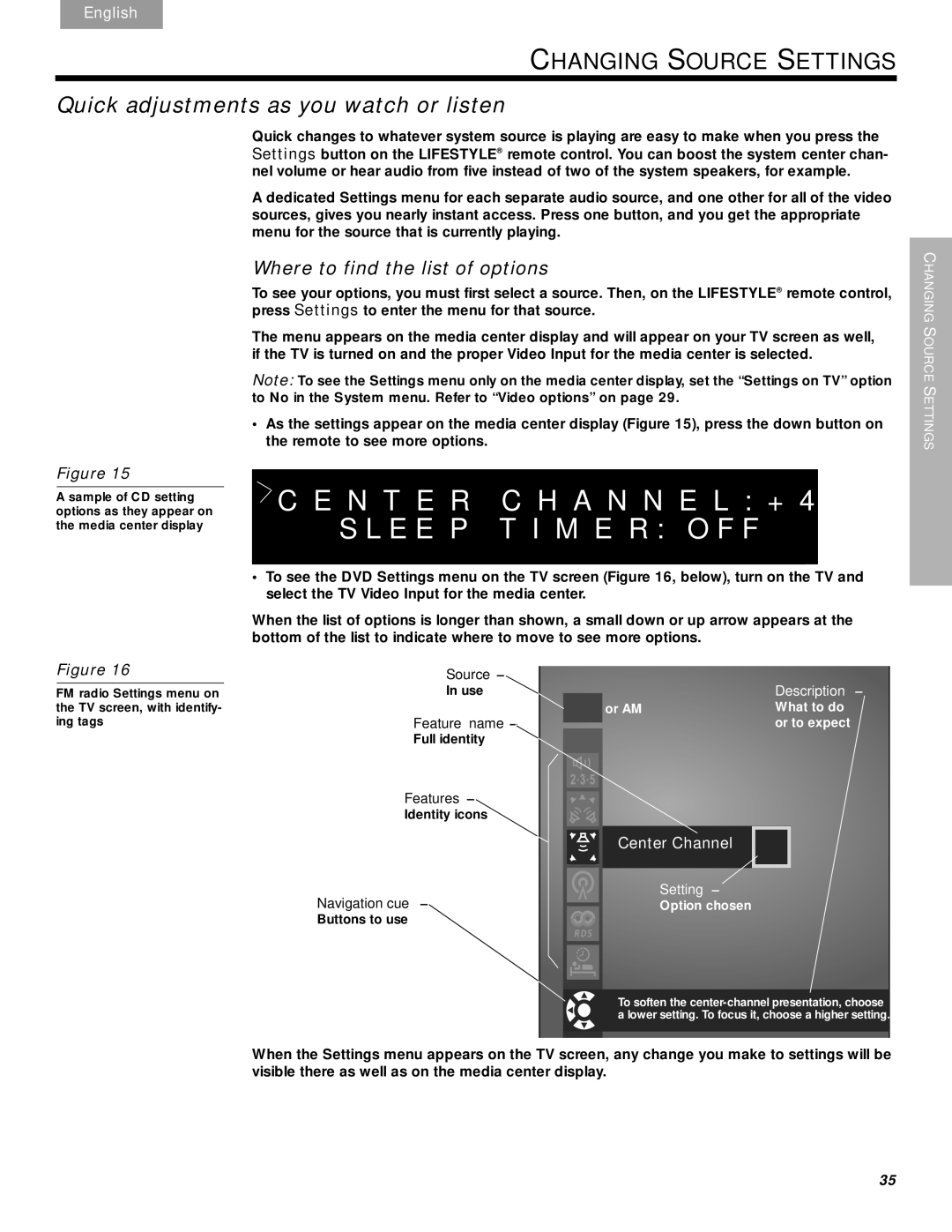 Bose DVD Home Entertainment Systems manual Quick adjustments as you watch or listen, Where to find the list of options 