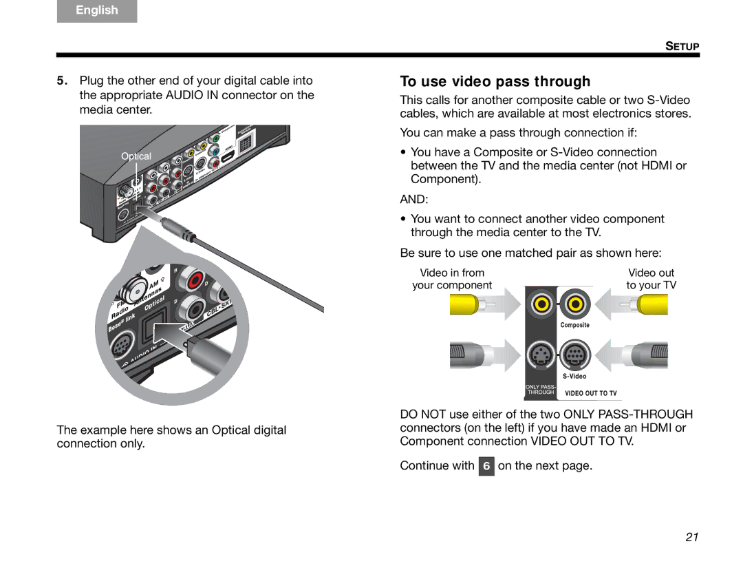 Bose GSX Series III manual To use video pass through 