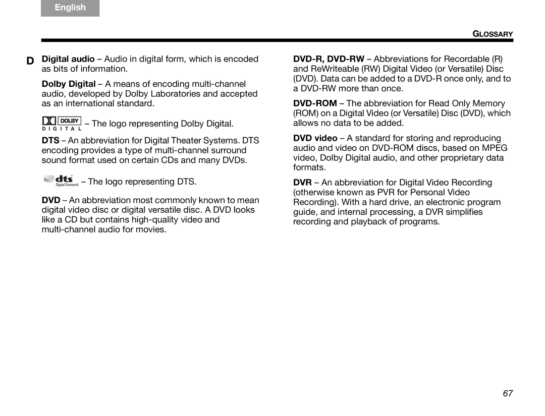 Bose GSX Series III manual Glossary 