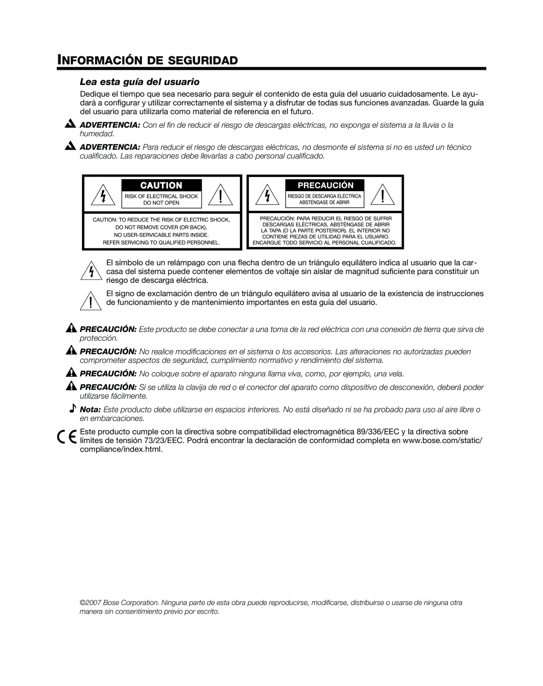 Bose L1 Model II manual Información De Seguridad, Lea esta guía del usuario, Svenska, Nederlands, Italiano 