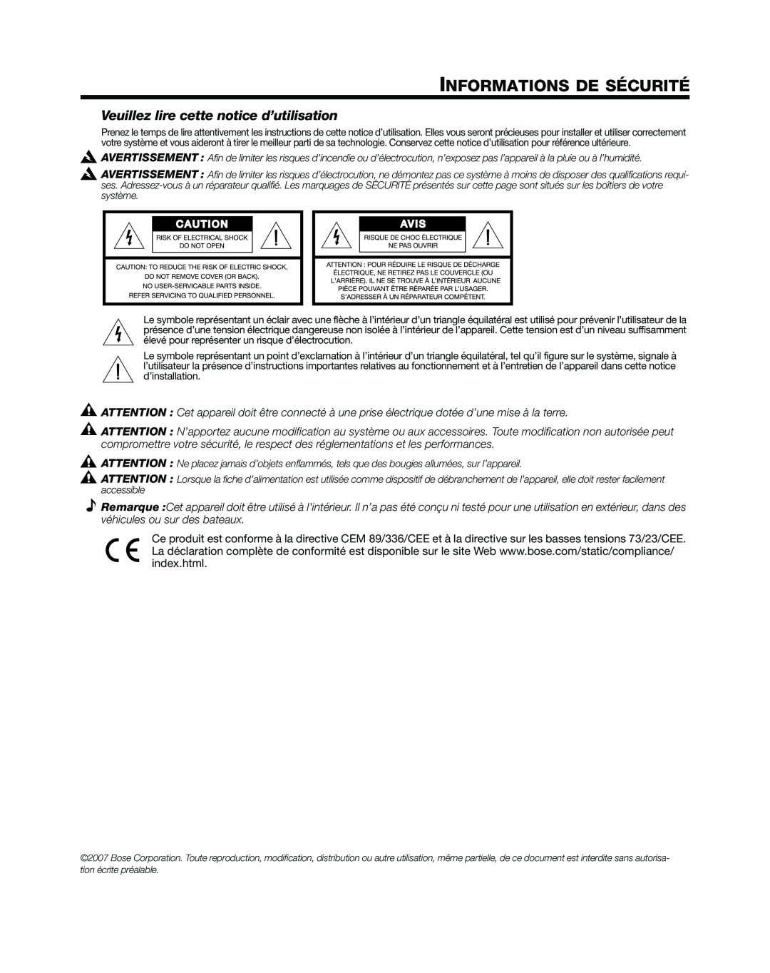 Bose L1 Model II manual Informations De Sécurité, Veuillez lire cette notice d’utilisation, Svenska, Nederlands, Italiano 