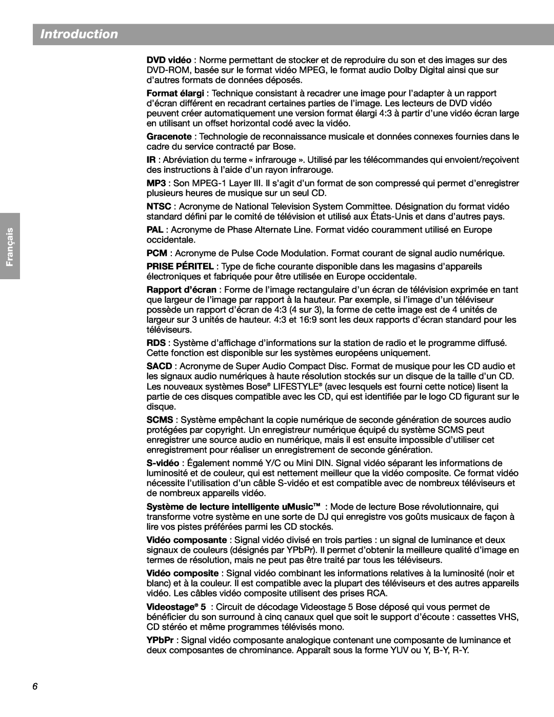 Bose LIFESTYLE 48, LIFESTYLE 38 manual Introduction, English Español Français 