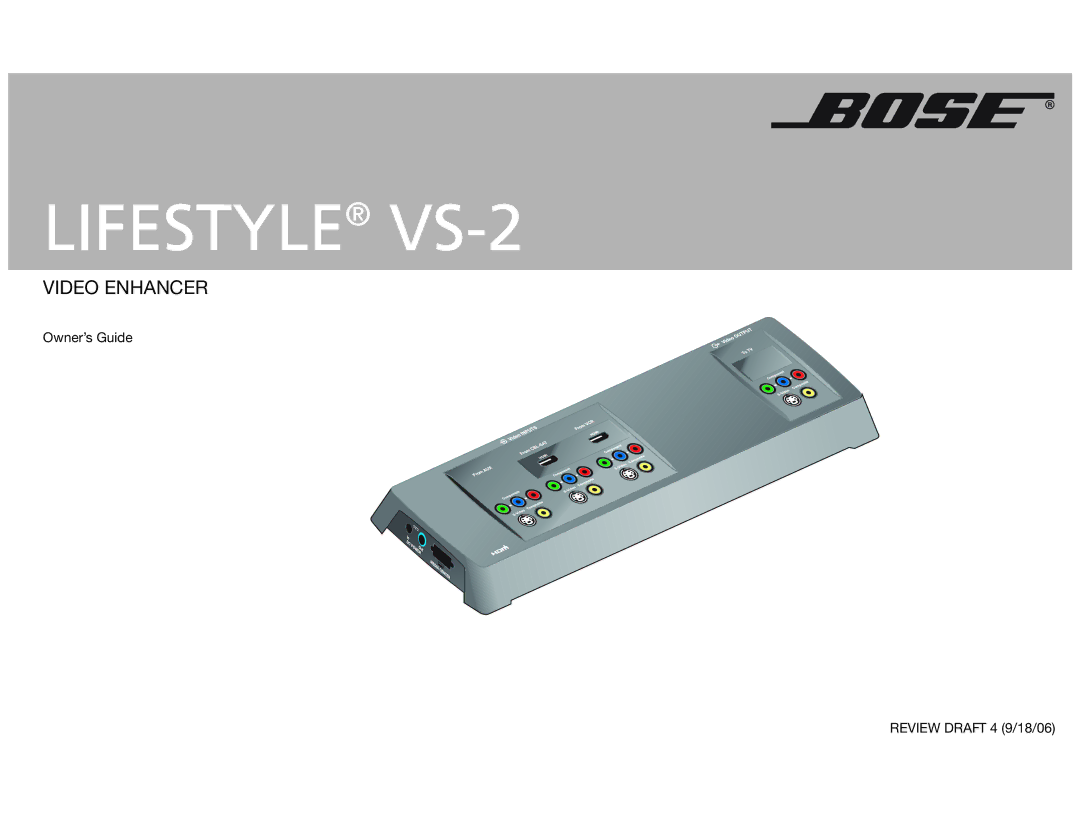 Bose Lifestyle (R) VS-2 manual Lifestyle VS-2 